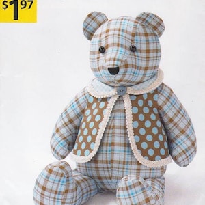 PDF 18 inch Memory Bear Pattern and instructions RARE simplicity A2115 Sew a Teddy Bear