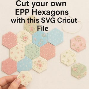 0.75" Hexie English Paper Piecing Cricut  SVG template Hexagons EPP File