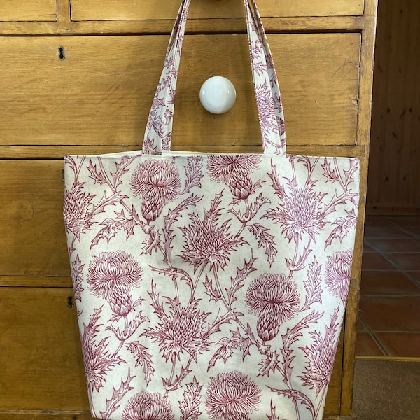 Learn to Sew an Oilcloth or PVC Tote Bag with internal zipped pocket and patch pocket.
