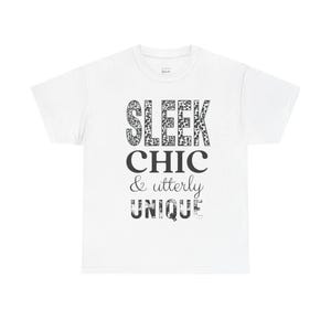 Sleek Chic Unique Graphic T-Shirt, Leopard Print Statement Tee