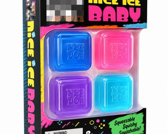 Ice Cube Squishy Toy, 4 Pack Sensory Fidget Toy, Colorful Ice Cube Squishy Set,  Squeeze Stress Relief Gift