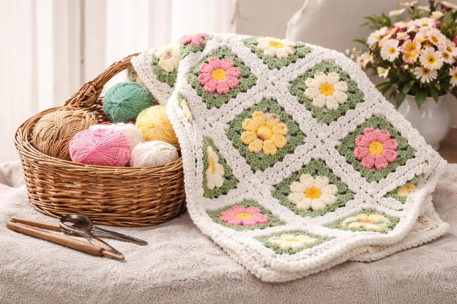 Granny Square Blanket Vintage - Etsy