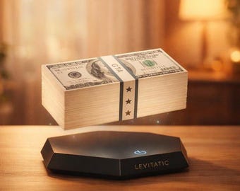 Levitating Money GTA Lamp – Floating Magnetic Cash Light, RGB Gamer Desk Decor, Cyberpunk LED Lamp, Unique Gift for Him, Gaming Setup