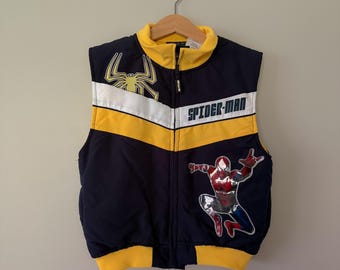 2007 Spider-Man Kids Vest (Size 7) | Vintage Marvel Puffer Vest | Y2K Superhero Outerwear