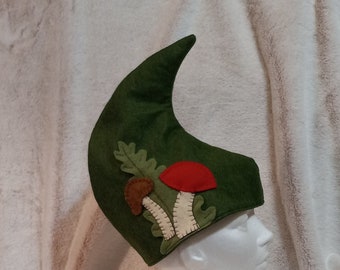 Made to order Mushroom Woodland Elf Hat - Felt Elf Hat - Pointy Elf Costume / Wood Elf / Rensissance fest costume - Pixie - Fairy hat