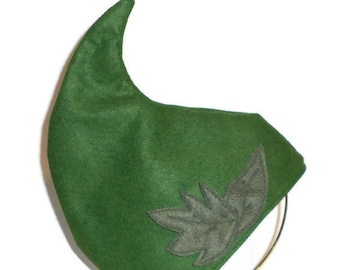 Made to order- Woodland Elf Hat - Wool Felt Elf Hat - Green Pointy Elf Costume / Wood Elf / Rensissance festival costume - Pixie - Fairy hat