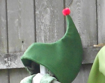 Christmas Elf Hat - Christmas elf costume - prep and landing elf hat -wool felt elf hat - green elf hat