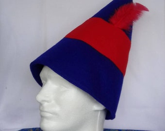 Hermie the Elf Hat - Christmas elf costume -Elf costume hat - felt elf hat - blue and red elf hat