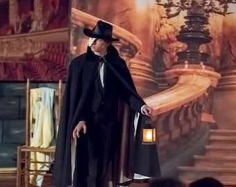 Standard Black Circle Cloak - Masquerade Costume, Phantom of the Opera Cloak - NO BEADING - Drosselmeyer costume - nutcracker