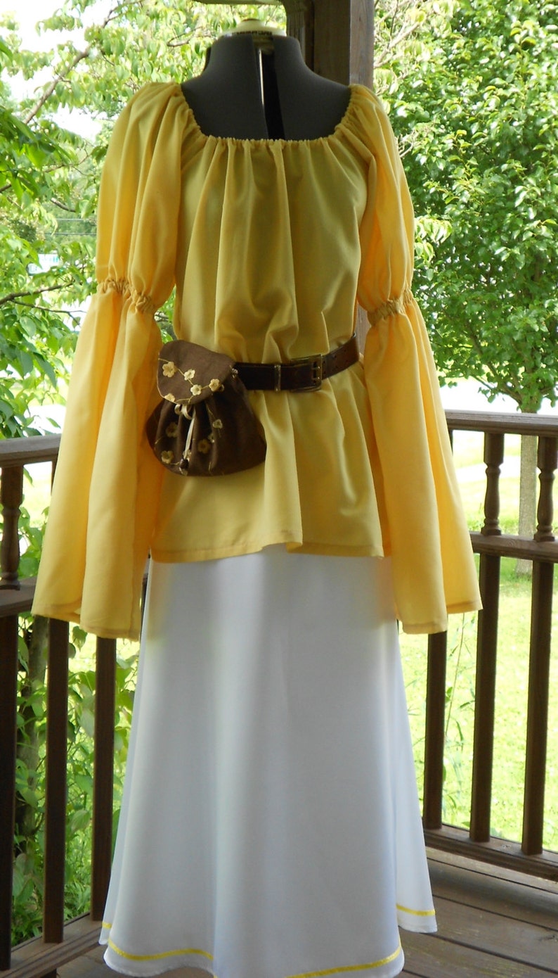 Renaissance Costume Peasant Blouse Chemise With Puff Sleeves Etsy
