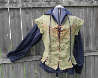 Mens Renaissance Doublet - custom made to order - Lined Medieval Faire Costume - Dagorhir - Tudor Vest - Pirate Costume - Game of Thrones