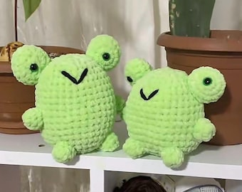 Handmade frog amigurumi plush