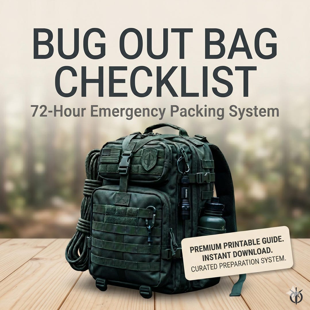 Bug Out Bag Checklist | 72-hour Tactical Packing System (PDF Download ...
