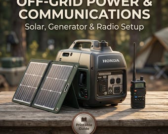Off-Grid Power & Communications Guide | Solar, Generator, Radio Setup (PDF)