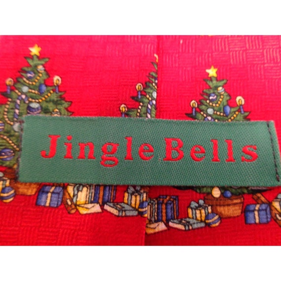Men's Christmas Neck Tie Vintage Jingle Bells  Si… - image 3