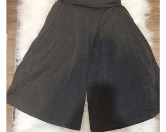 Old School Culotte Jupe Taille Petit Tricot Gris Skorts USA