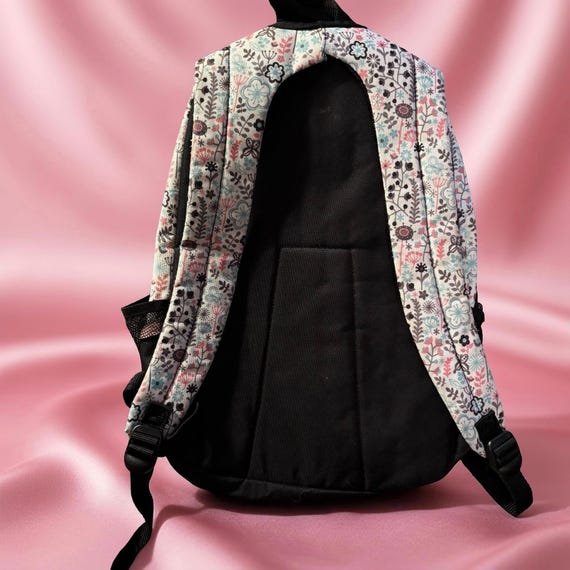 Floral Pattern Backpack With Multi-Compartment De… - image 2