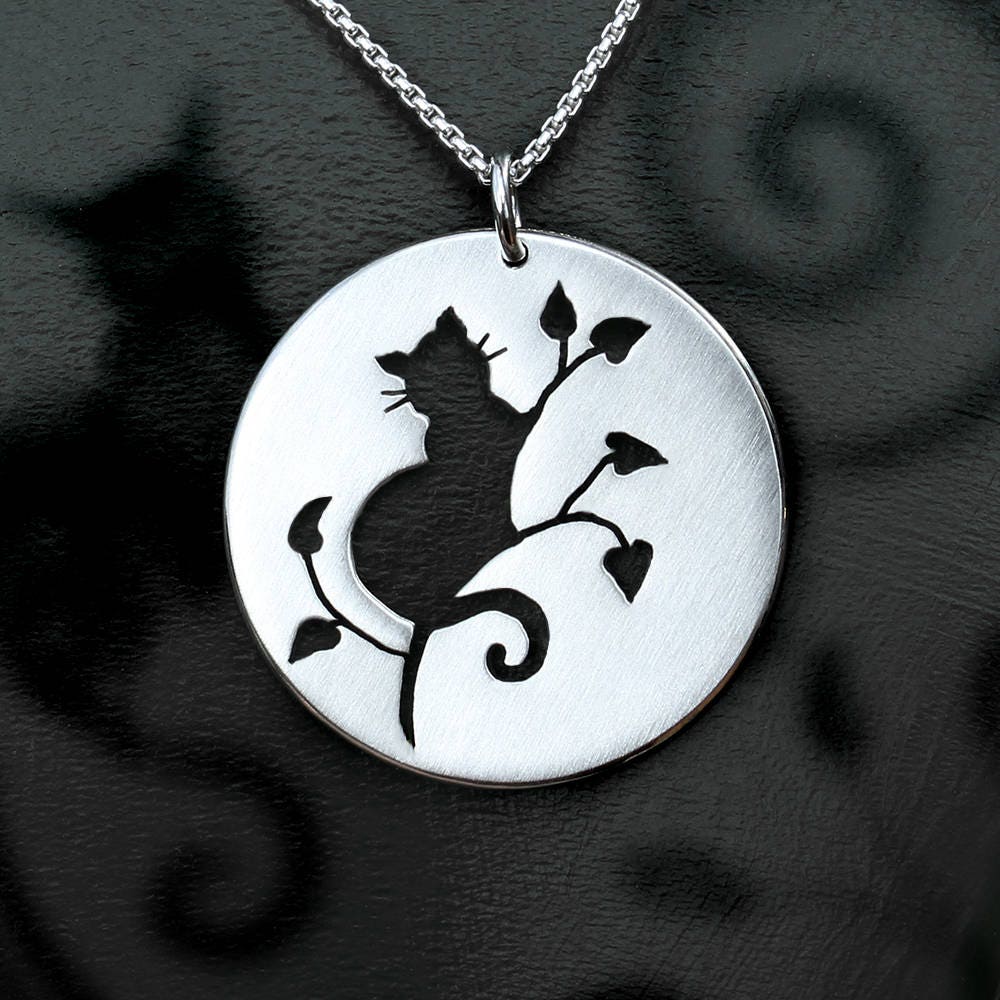 Cat Pendant Silver Jewelry Silver Pendant Silver Jewellery Etsy