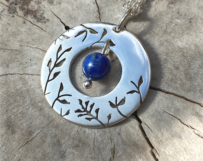Featured listing image: Silver Pendant, Lapis Misty Meadow, Handmade Jewelry, Silver Necklace.