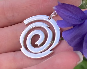 Spiral Pendant, Silver Jewellery, Galaxy Necklace.