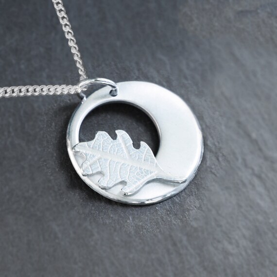 Silver Oak Leaf Jewelry Jewellery Handmade - Silver Oak Leaf Pendant Silver Oak Leaf Jewelry Jewellery Handmade - Silver Oak Leaf Pendant