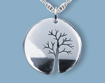 Tree on the Water, Silver Jewellery, Silver Pendant, Pendant, Handmade Silver Tree Pendant