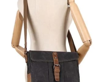 Canvas Chest Bag, Men Sling Bag, Vintage Crossbody Bag, Waterproof Chest Pack, Small Canvas Knapsack