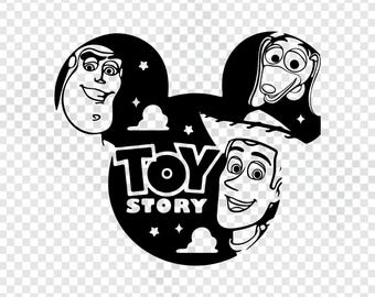 Op Toy Story geïnspireerde PNG-bundel, Cowboy Space Ranger stripfiguren, Buzz Woody Jessie Line Art, SVG PNG, Cricut Cut-bestand, digitale download