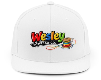 Gorra con logo de carrete de Wesley Thread Co / Gorra snapback bordada