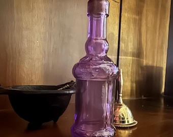 Halloween Decor Purple Glass Moon Water Bottle for Witchcraft Supplies