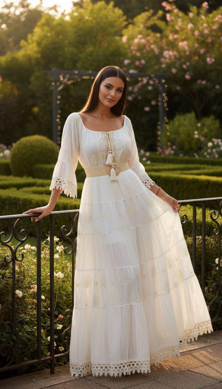 Long White Festival Dress - Etsy