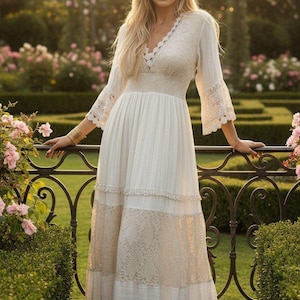 Long Beige Lace Dress - Etsy Long Beige Lace Dress - Etsy
