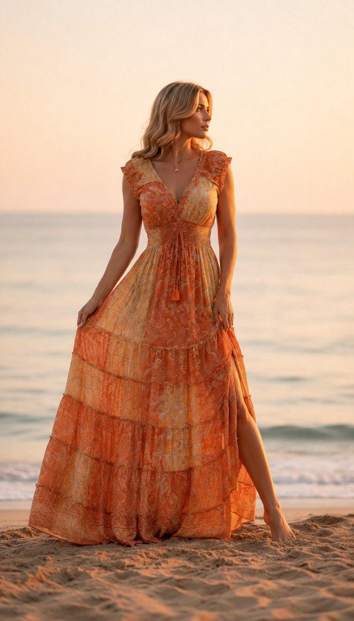 burnt orange beach dress Dresses burnt orange gown styles