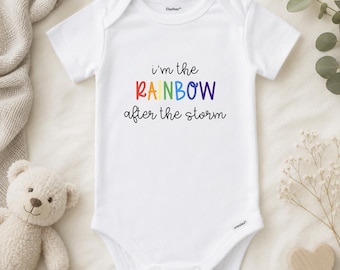 Body de bebé arcoíris / 100% algodón / Regalo de anuncio de nacimiento / Arcoíris después de la tormenta