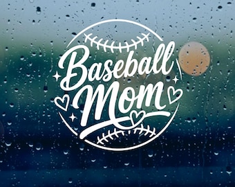 Baseball Mom Decal | Waterproof Vinyl Sticker (6 Inch)