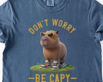 Camiseta Comfort Colors "Don't Worry Be Capy", Camiseta "Chill Vibes Only", Camiseta "Animal Spirit", Camiseta "Cappybara Best Friend", Meme divertido de Cappybara