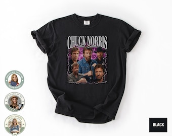Camiseta Chuck Norris, Camiseta Comfort Colors Chuck Norris Total Badass, Las leyendas no mueren, Tipografía retro