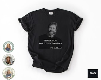 Camiseta de Chuck Norris de la infancia de los 90, Camiseta Comfort Colors de Chuck Norris, Camiseta Legends Memory, Tipografía retro