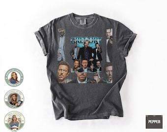 Camiseta estilo gráfico vintage de los 90 de Gregory House, regalos de la serie dramática House de Comfort Colors, camiseta de Hugh Laurie