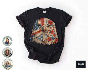 Comfort Colors Patriotic Eagle Shirt, American Flag Eagle Tee, 4th Of July Shirt, Independence Day Gift, Print Only — Not a Patch