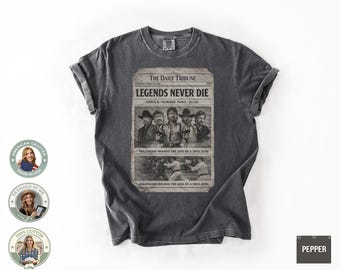 Camiseta RIP Chuck Norris, camiseta Walker Texas Ranger, camiseta vintage Chuck Norris, camiseta vaquera Comfort Colors Western Series