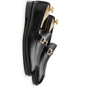 Handmade Black Leather Horsebit Loafers, Italian calfskin, Blake stitched sole, cushioned insole, dress casual, wedding ready