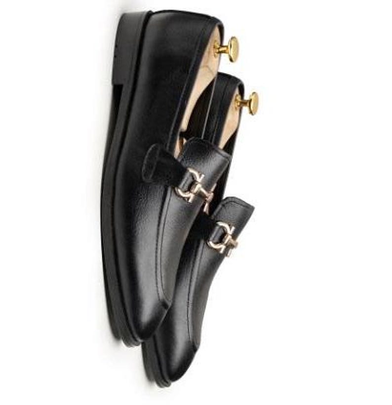 Handmade Black Leather Horsebit Loafers, Italian calfskin, Blake stitched sole, cushioned insole, dress casual, wedding ready