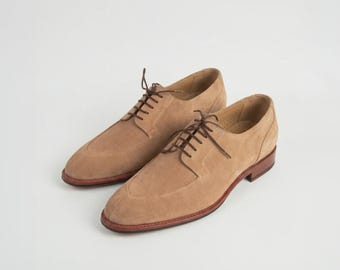Handmade Brown Suede Oxford Shoes: Men's Formal Lace-Up Dress Shoes