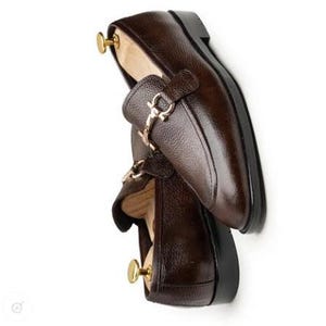 Handmade Brown Leather Horsebit Loafers, men’s dress shoes, classic slip-on, Italian style, formal wedding, custom sizes