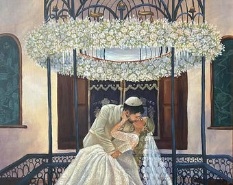 Live Hochzeit Brautpaar Gemälde