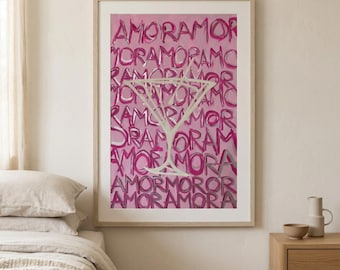Lámina artística de copa de Martini rosa, decoración femenina y coqueta para apartamento (descarga digital)