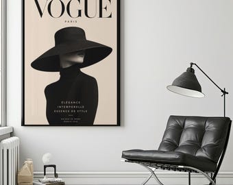 Vogue Paris Fashion Poster, Chic Modern Fashion Editorial Wall Art (Digital Download)