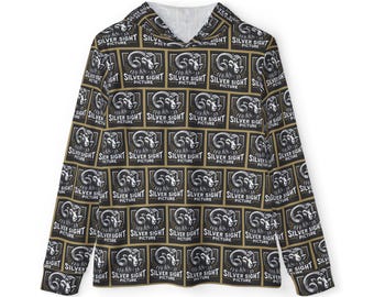 Silver Sight Ram Logo Hoodie | All-Over Print Sports Warmup