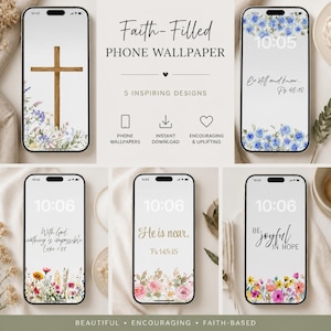 Christian Phone Wallpaper, Aesthetic Bible Wallpaper, Scripture Lock Screen, iPhone & Android Digital Download